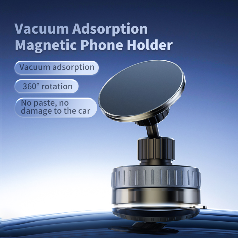 Vipbugo Magnetic Car Phone Holder (2 Pack) – 2025 Strong Vacuum Suction, 360° Adjustable, Fits All Phones, No-Slip Design For Smooth Dashboards