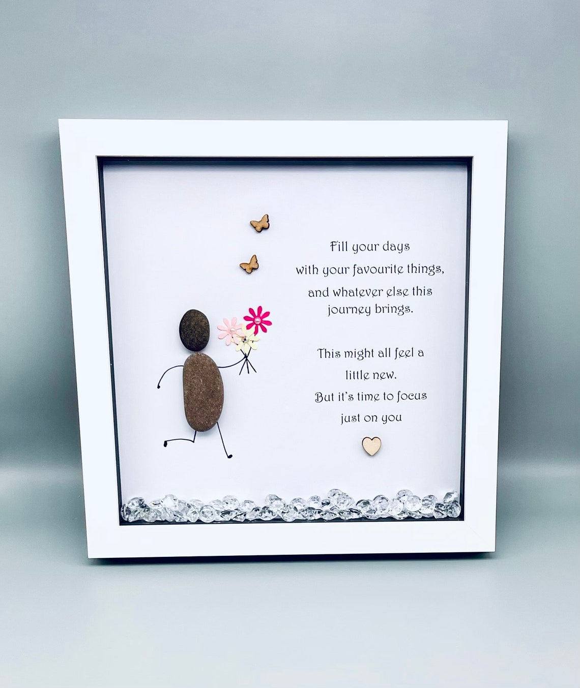 🔥Christmas Sale 49% OFF🎄Good luck present, pebble art picture framed poem