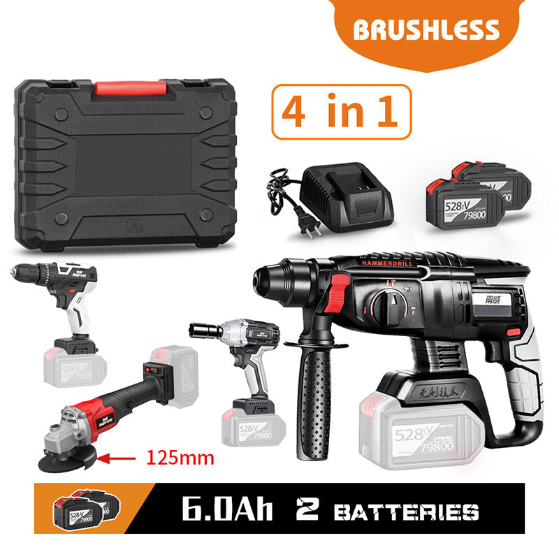 Power Tool Kit 4 Piece Drill/Wrench/Hammer/Angle Grinder