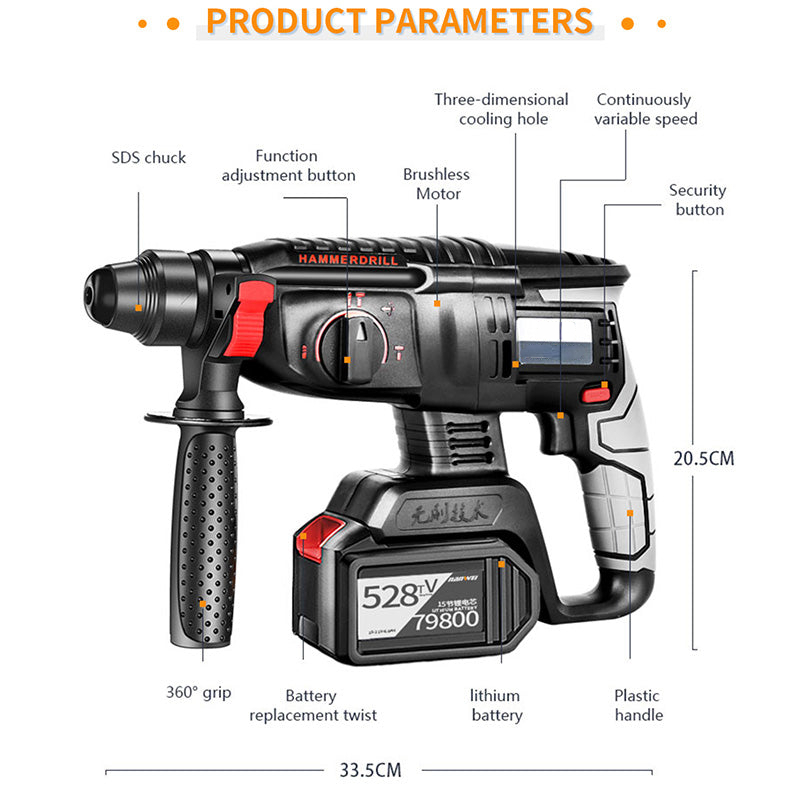 Power Tool Kit 4 Piece Drill/Wrench/Hammer/Angle Grinder