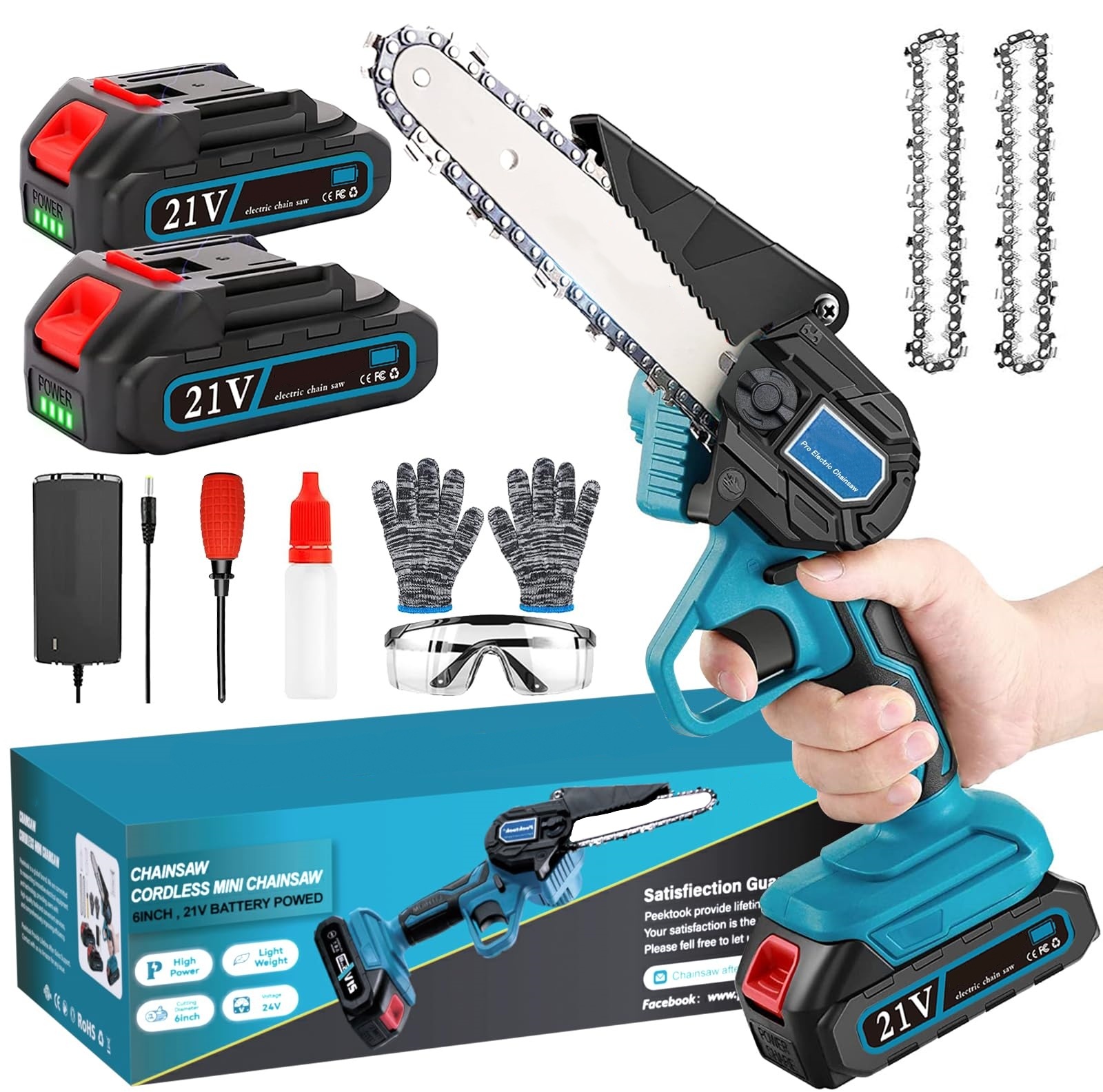 Mini 6-Inch Electric Cordless Chainsaw【🔥Free shipping for two pieces】