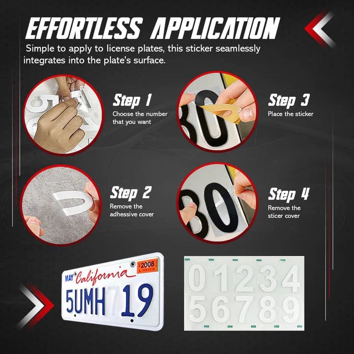 Reflective license plate stickers