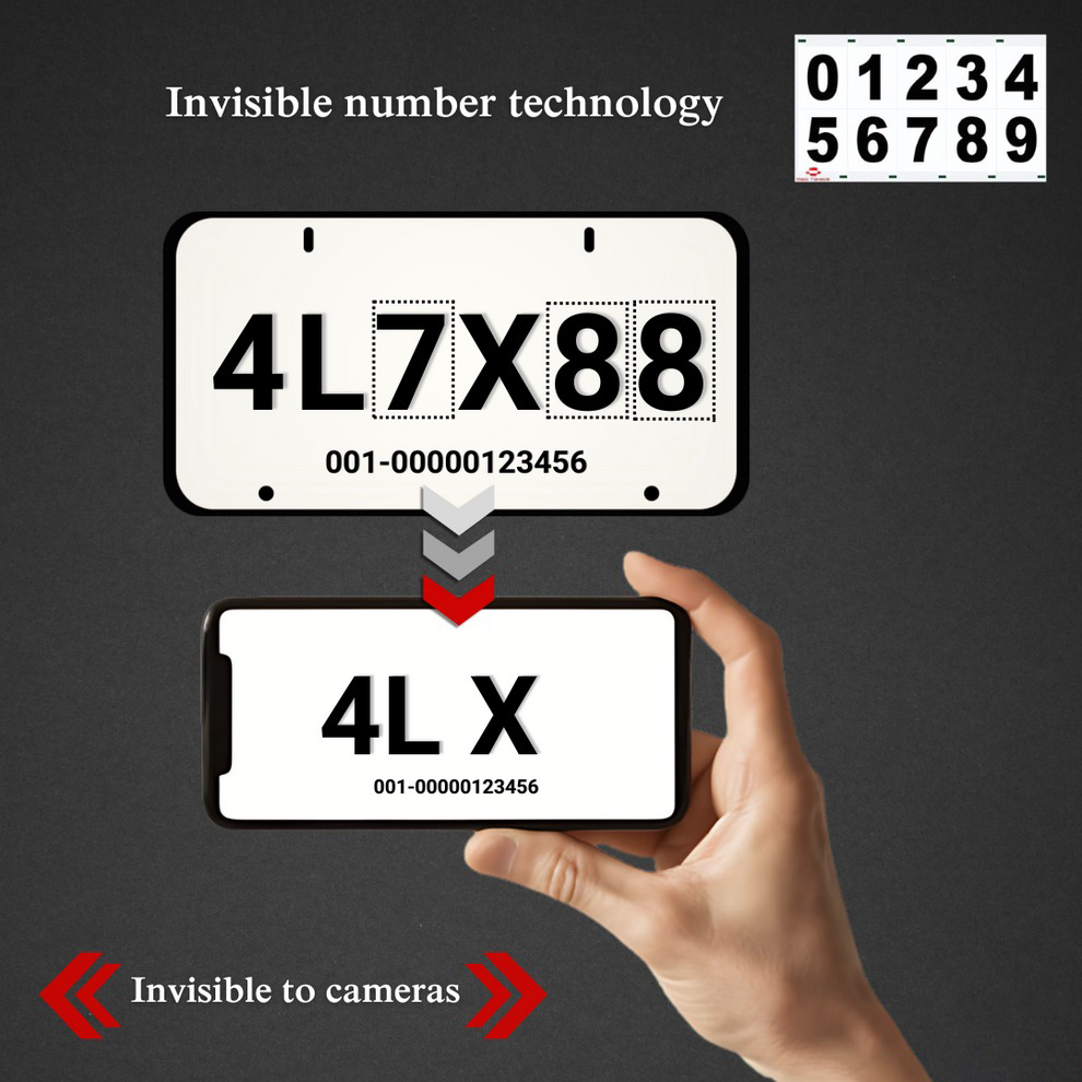 Reflective license plate stickers