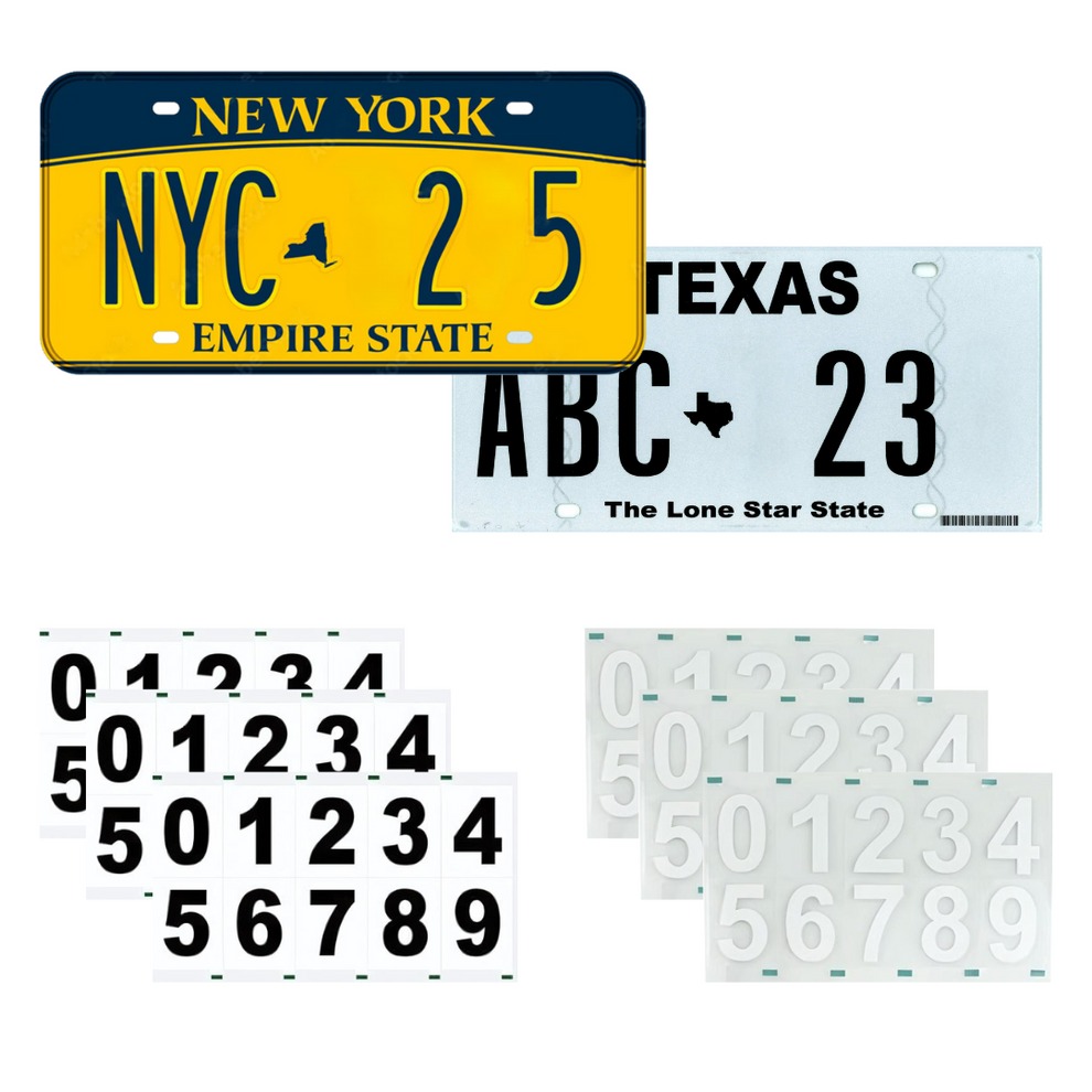Reflective license plate stickers